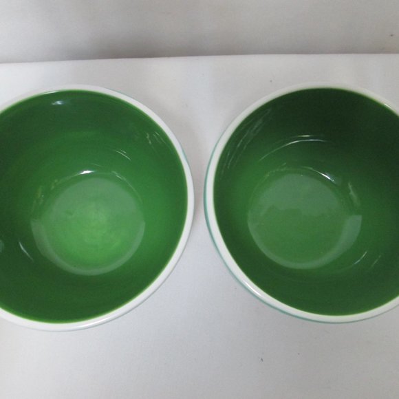 Coton Colors Timber bowl set 2 trees Christmas dolomite 3" x 5" red green white - Picture 5 of 7